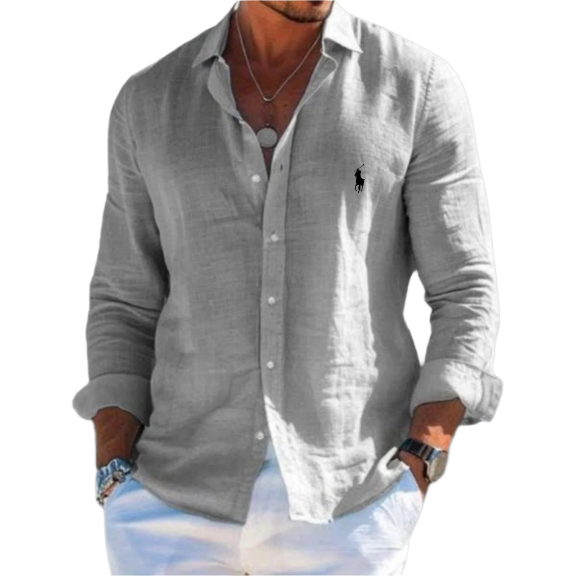 Klassisches Langarm-Polo-Shirt für Herren
