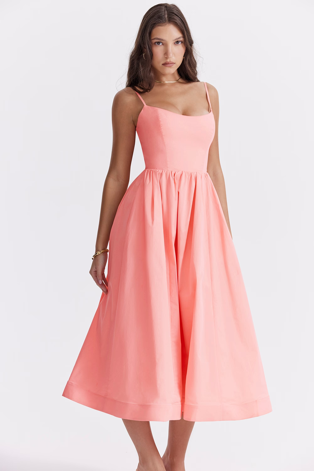 Elegantes Korsett Sommer Midi Kleid
