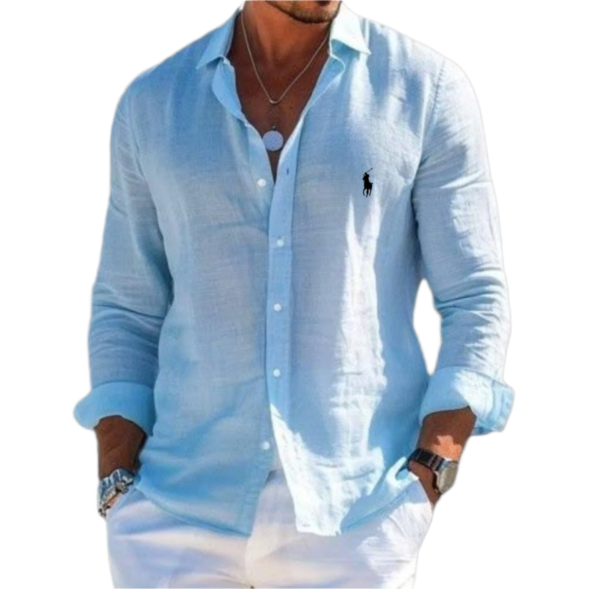 Klassisches Langarm-Polo-Shirt für Herren