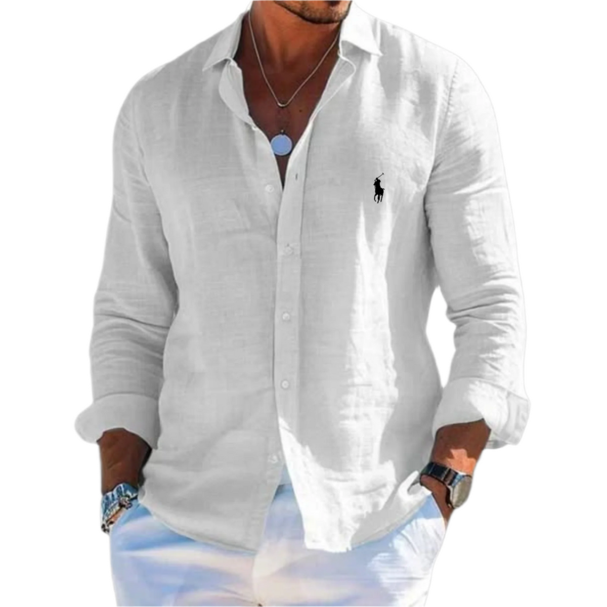 Klassisches Langarm-Polo-Shirt für Herren