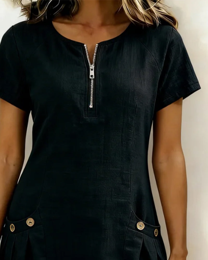 Damen-Etui-Kleid, kurzärmelig