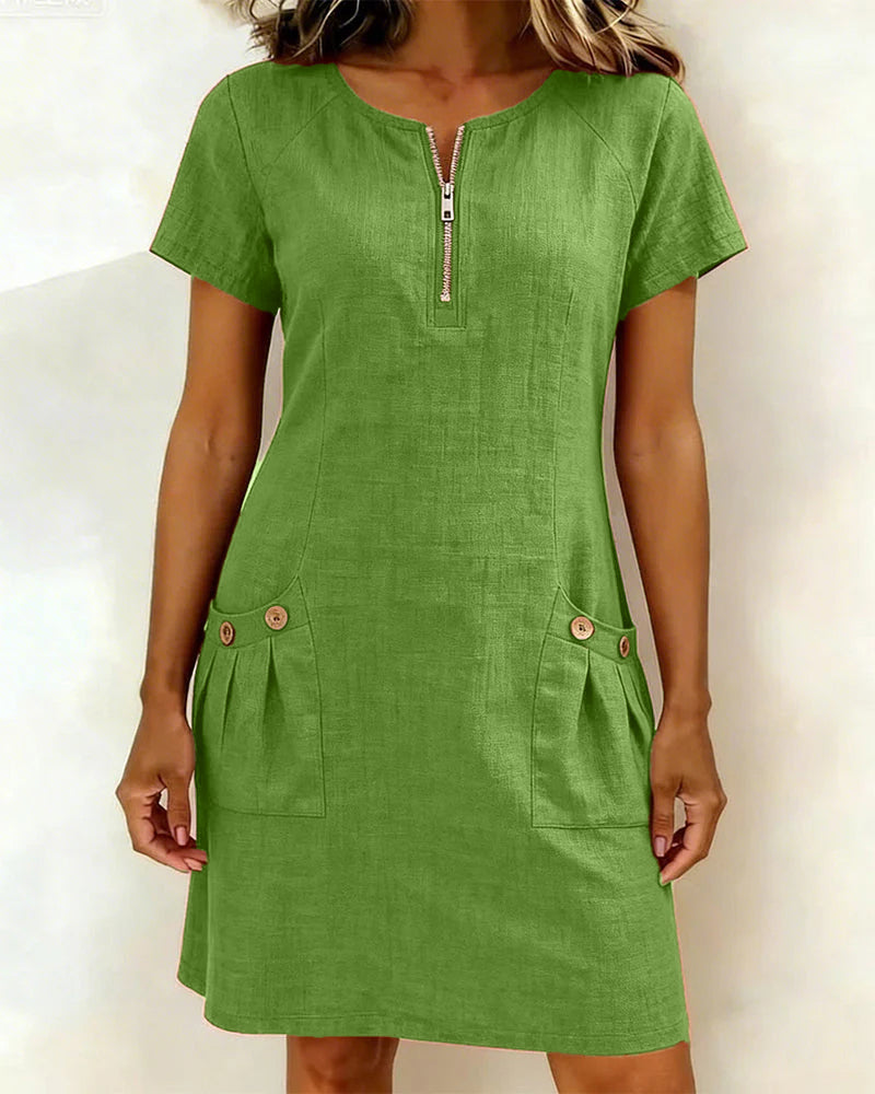 Damen-Etui-Kleid, kurzärmelig