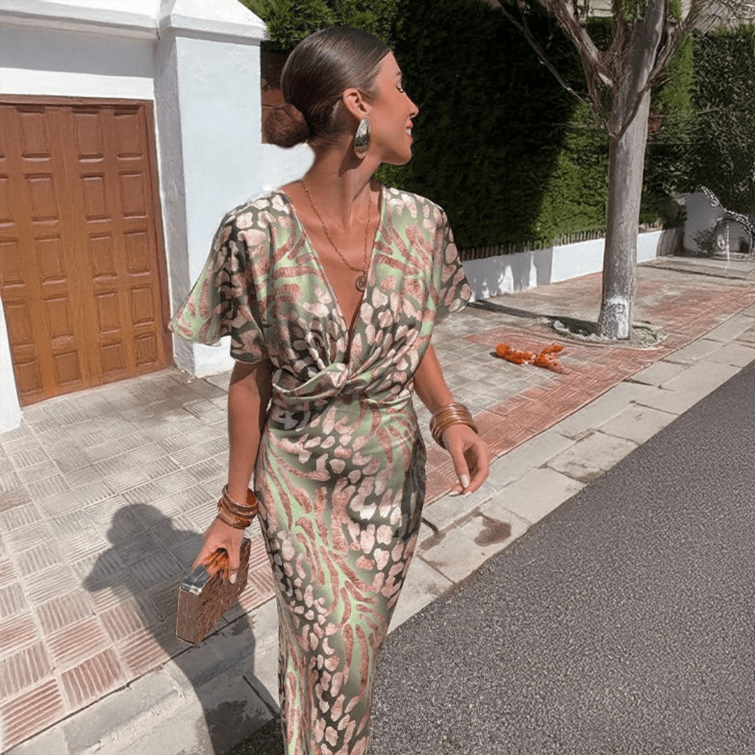 Maxikleid mit eleganter Drapierung