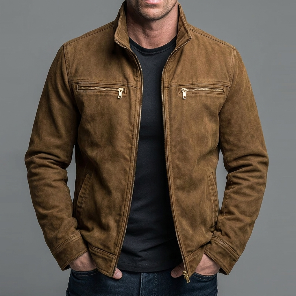 Vintage Baumwolljacke mit Reißverschluss