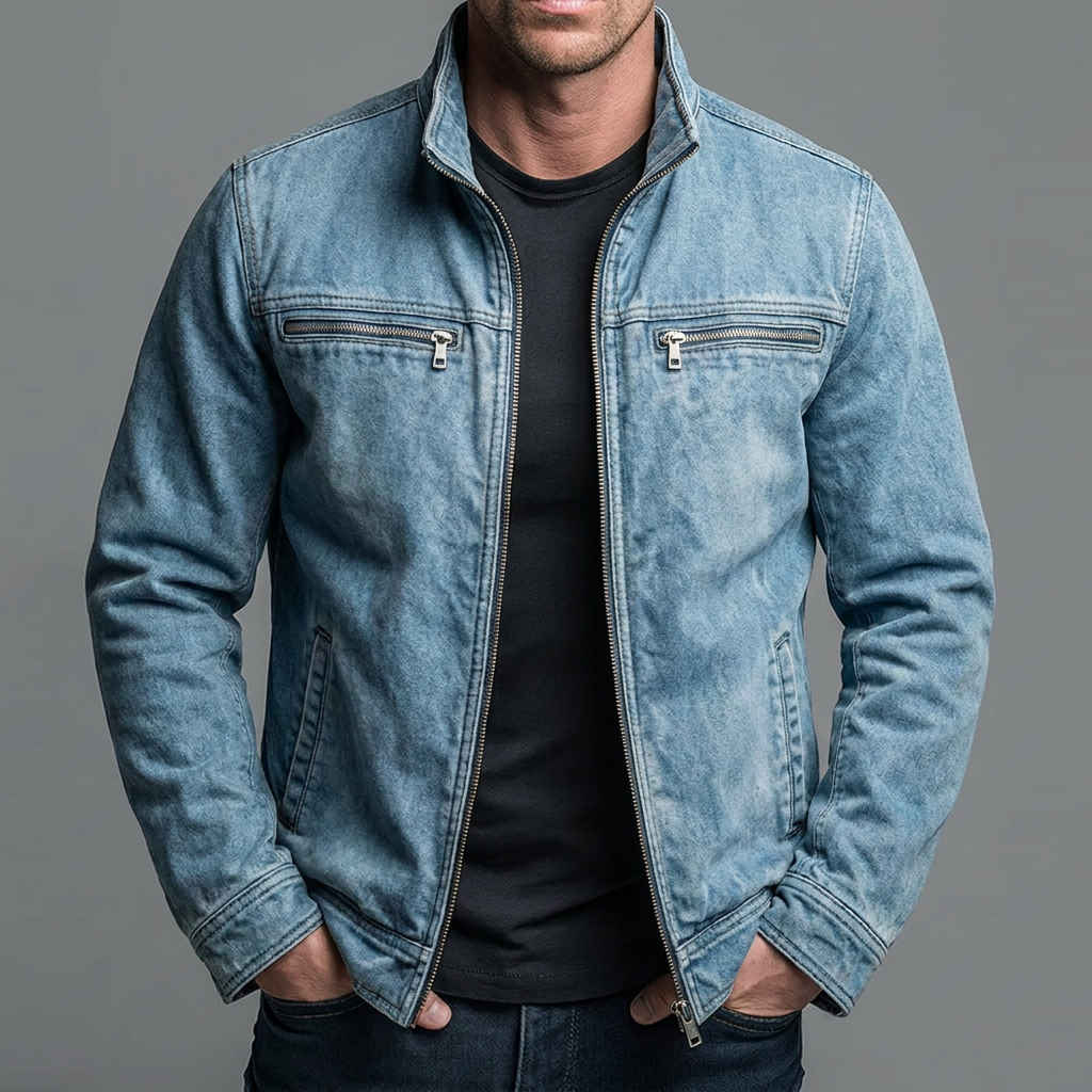 Vintage Baumwolljacke mit Reißverschluss