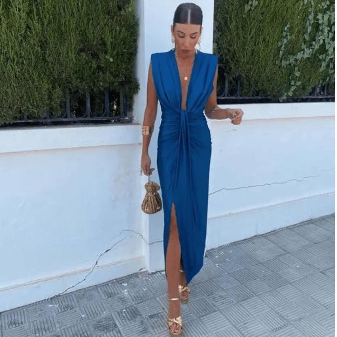 Elegantes Abendkleid mit tiefem V-Ausschnitt