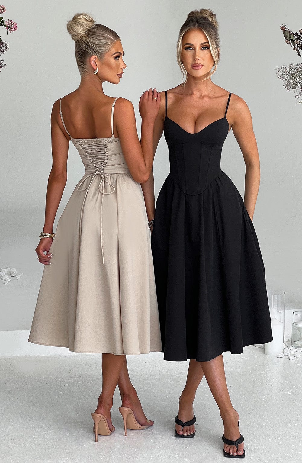 Elegantes Midi Kleid im Corset Stil