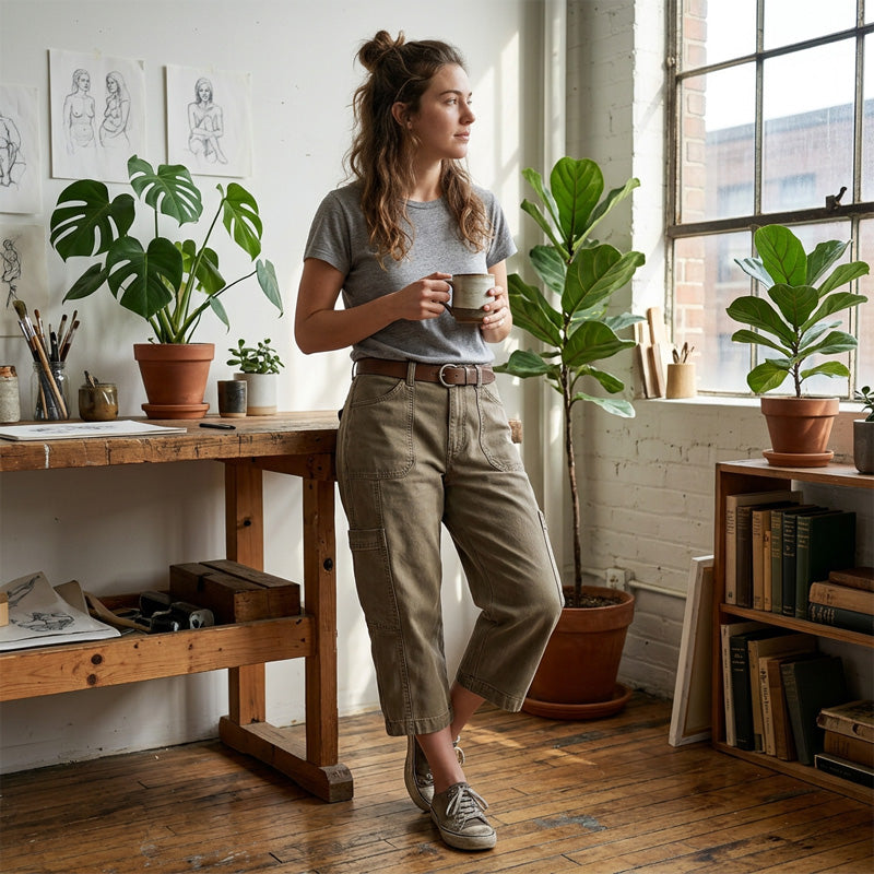 Cargo-Caprihose aus Denim (1 kaufen, 1 GRATIS dazu)