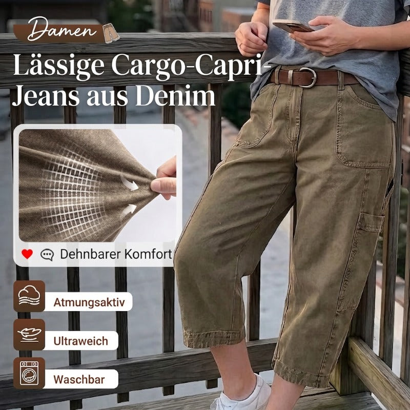Cargo-Caprihose aus Denim (1 kaufen, 1 GRATIS dazu)